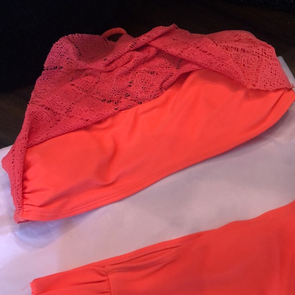 🪷 Xhiliration 2-pc bohemian neon bikini remvble pads halter top buckle close - Picture 3 of 12